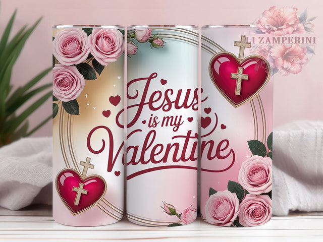 Faithful Jesus Valentine Tumbler, Faith Design, Love Theme, Sublimation Art, 20oz Tumbler, Bold Pattern, Christian Style Sublimation Li Zamperini 