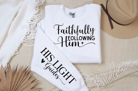 Faithfully Following Him Sleeve SVG Design, Christian Sleeve SVG, Faith SVG Design, Jesus Sleeve SVG SVG Regulrcrative 