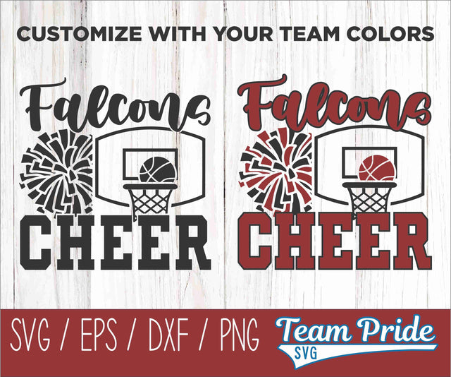 Falcon Basketball Cheer SVG Digital Download Printable - SVG, EPS, DXF, PNG SVG Team Pride SVG 