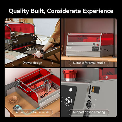 Falcon2 Pro 60W Pro-safe Laser Engraver & Cutter Physical Creality Official Store 
