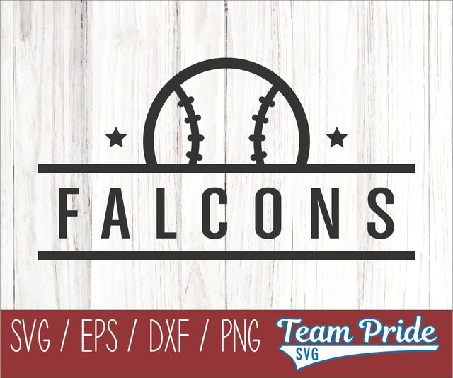 Falcons Baseball SVG Digital Download Printable - SVG, EPS, DXF, PNG SVG Team Pride SVG 