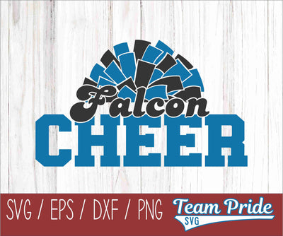 Falcons Cheer Pom Pom SVG Digital Download Printable - SVG, EPS, DXF, PNG SVG Team Pride SVG 