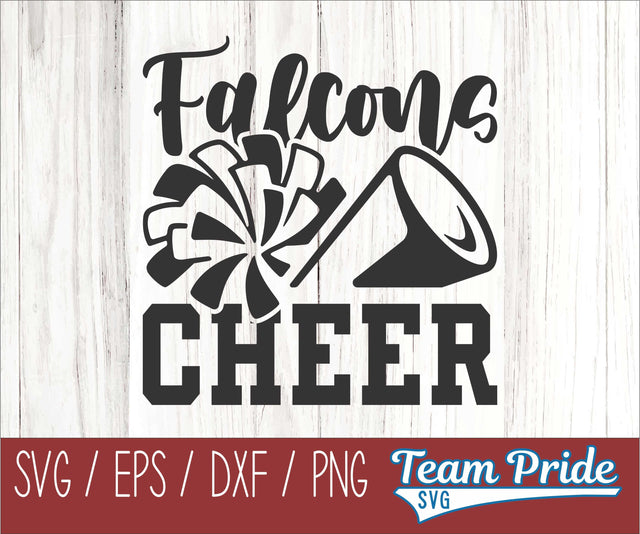 Falcons Cheer SVG Printable Digital Download SVG, EPS, DXF, PNG SVG Team Pride SVG 