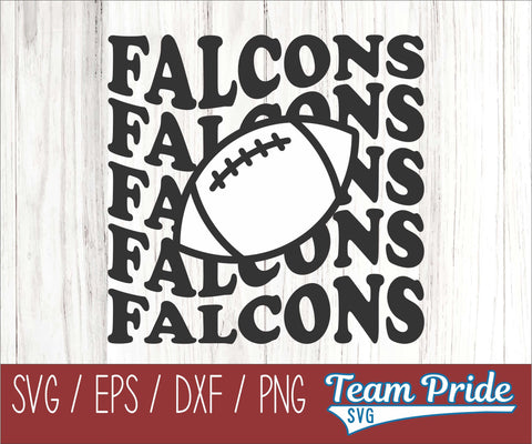 Falcons Football Retro Wave SVG Digital Download Printable - SVG, EPS, DXF, PNG SVG Team Pride SVG 
