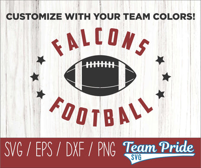 Falcons Football SVG Digital Download Printable - SVG, EPS, DXF, PNG 3 SVG Team Pride SVG 