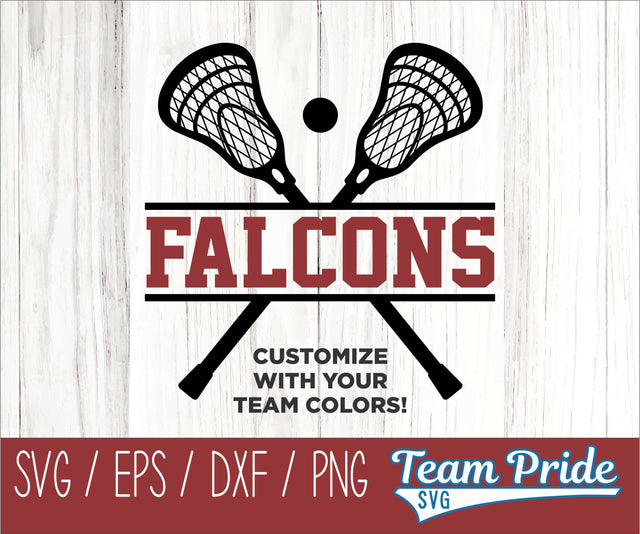 Falcons Lacrosse SVG Digital Download Printable - SVG, EPS, DXF, PNG SVG Team Pride SVG 