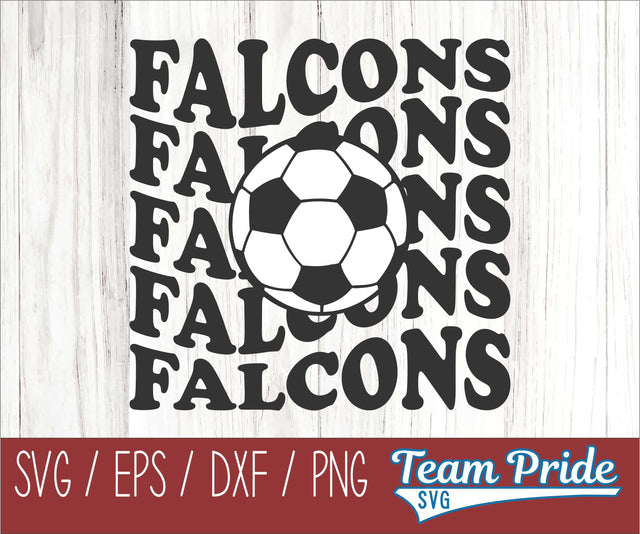 Falcons Soccer Retro Wave SVG Digital Download Printable - SVG, EPS, DXF, PNG SVG Team Pride SVG 