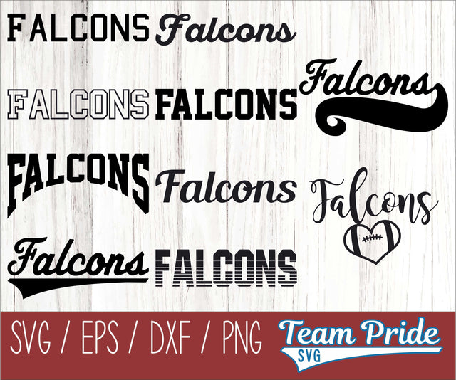 Falcons SVG Bundle Digital Download Printable - SVG, EPS, DXF, PNG SVG Team Pride SVG 