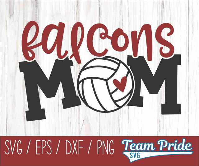 Falcons Volleyball Mom SVG Digital Download Printable - SVG, EPS, DXF, PNG SVG Team Pride SVG 