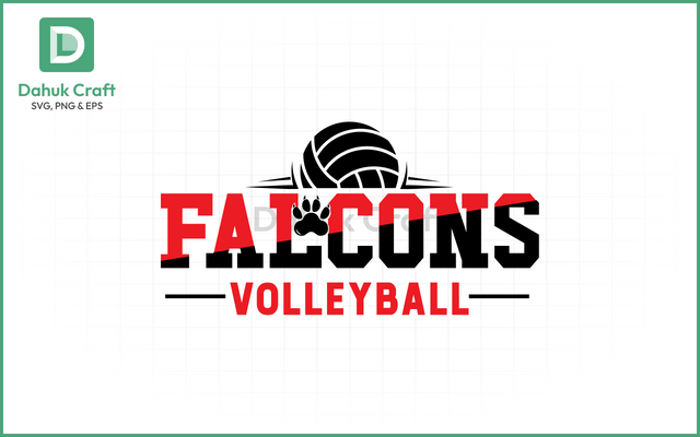Falcons Volleyball SVG – Mascot Logo SVG PNG & EPS V10 SVG dahukdesign 