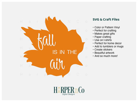 Fall Air Leaf SVG PNG Cut EPS File SVG HarperNCo 