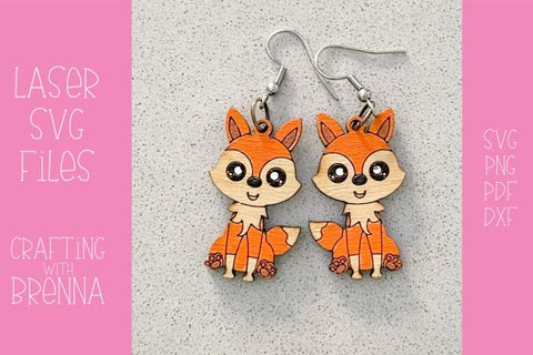 Fall and Winter Animals Earrings Bundle Laser SVG File SVG Crafting With Brenna 