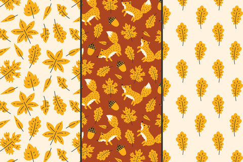 Fall & Autumn Cozy Seamless Patterns Digital Pattern Rin Green 