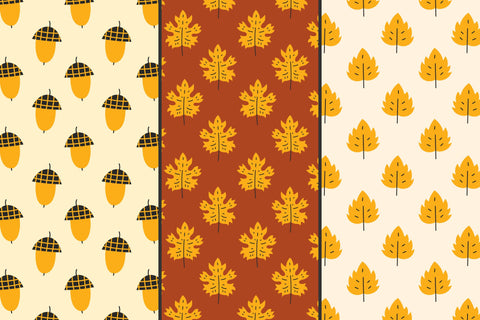 Fall & Autumn Cozy Seamless Patterns Digital Pattern Rin Green 