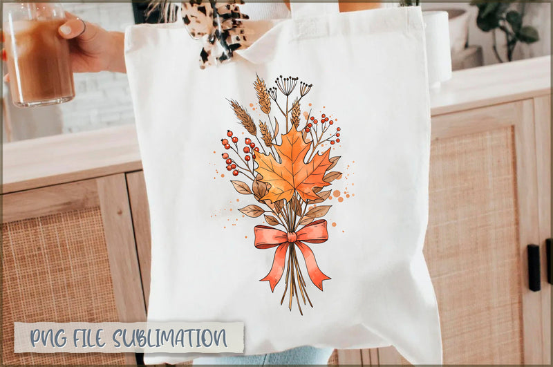 Fall Autumn Flower Tote Bag Sublimation Shetara Begum 