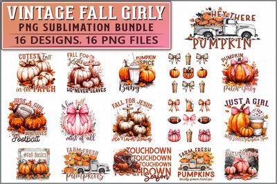 Fall Autumn Girly Sublimation Bundle Sublimation Shetara Begum 