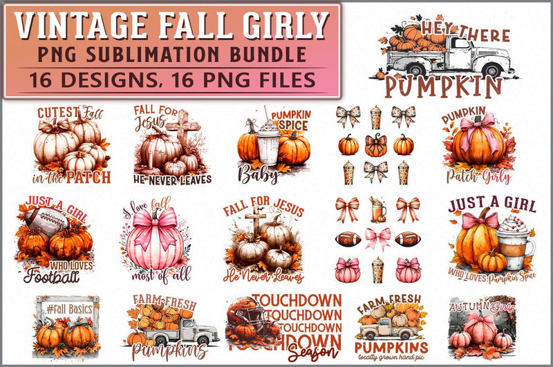 Fall Autumn Girly Sublimation Bundle Sublimation Shetara Begum 