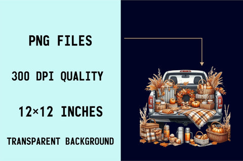 Fall Autumn Truck Sublimation Clipart Bundle Sublimation SVGArt 