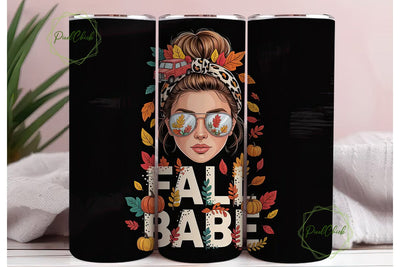 Fall Babe 20oz Tumbler Wrap Sublimation PixelChick 