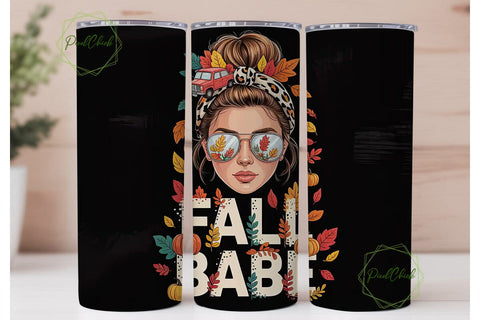 Fall Babe 20oz Tumbler Wrap Sublimation PixelChick 