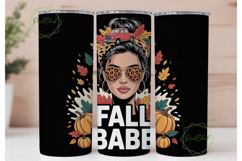 Fall Babe 20oz Tumbler Wrap Sublimation PixelChick 