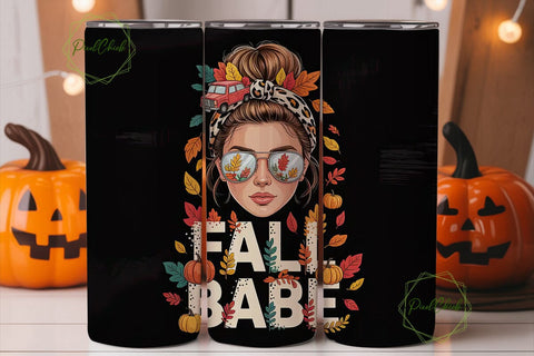 Fall Babe 20oz Tumbler Wrap Sublimation PixelChick 