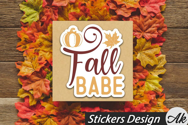 Fall babe Stickers Design SVG akazaddesign 