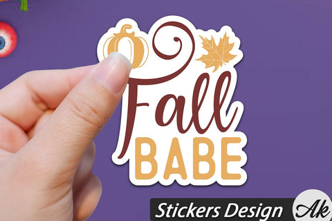 Fall babe Stickers Design SVG akazaddesign 