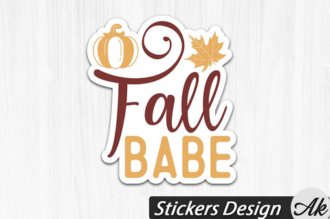 Fall babe Stickers Design SVG akazaddesign 