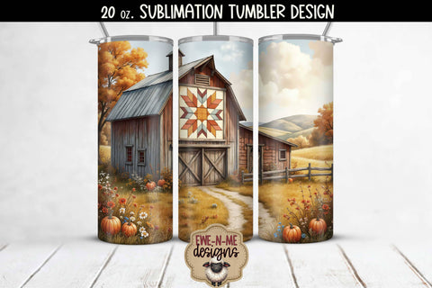 Fall Barns & Boots Tumbler Sublimation Bundle - 20oz Sublimation Tumbler PNG Sublimation Ewe-N-Me Designs 