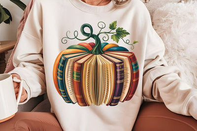 Fall Book Pumpkin Halloween Teacher PNG SVG Angelina750 