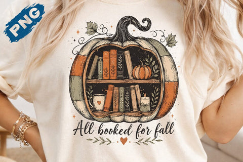 Fall Book Pumpkin Png, Retro Reading Halloween Png SVG DesignDestine 