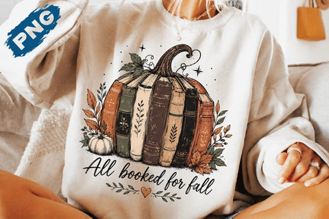 Fall Book Pumpkin Png, Retro Reading Halloween Png SVG DesignDestine 