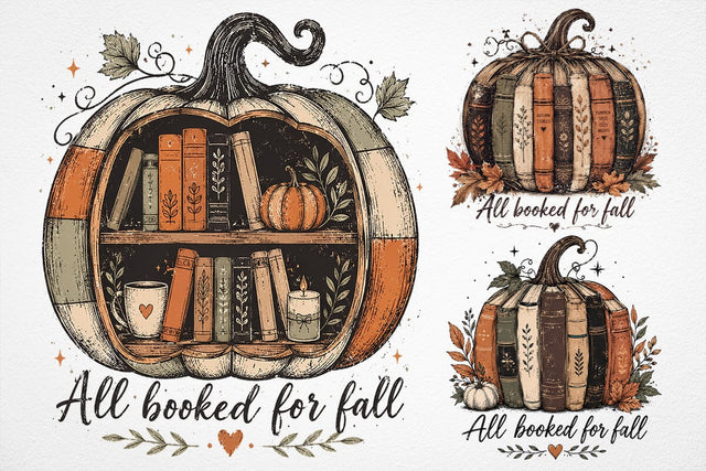 Fall Book Pumpkin Png, Retro Reading Halloween Png SVG DesignDestine 