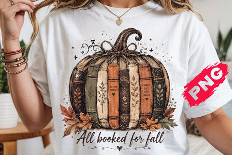 Fall Book Pumpkin Png, Retro Reading Halloween Png SVG DesignDestine 