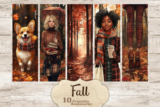 Fall Bookmark | Autumn Printable Bundle SVG GlamArtZhanna 
