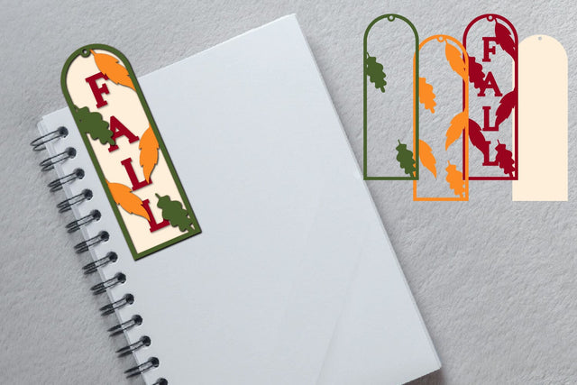 Fall Bookmark Papercut Layered 3D Paper zafrans studio 