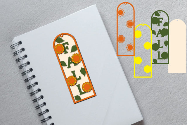 Fall Bookmark Papercut Layered 3D Paper zafrans studio 