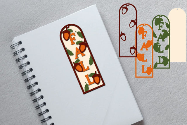 Fall Bookmark Papercut Layered 3D Paper zafrans studio 