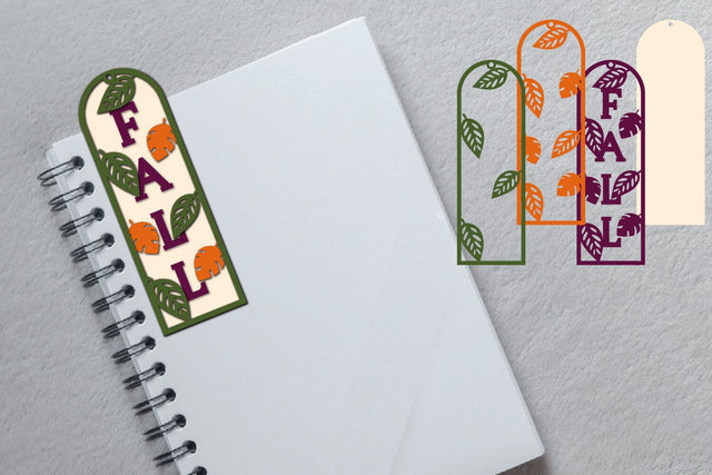 Fall Bookmark Papercut Layered SVG zafrans studio 