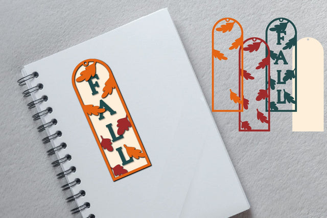 Fall Bookmark Papercut Layered SVG zafrans studio 