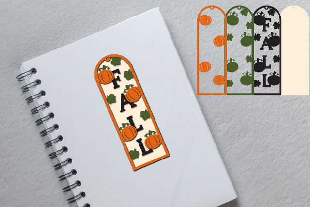 Fall Bookmark Papercut Layered SVG zafrans studio 