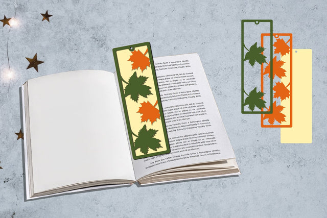Fall Bookmarks Papercut Layered SVG zafrans studio 