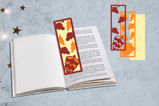 Fall Bookmarks Papercut Layered SVG zafrans studio 