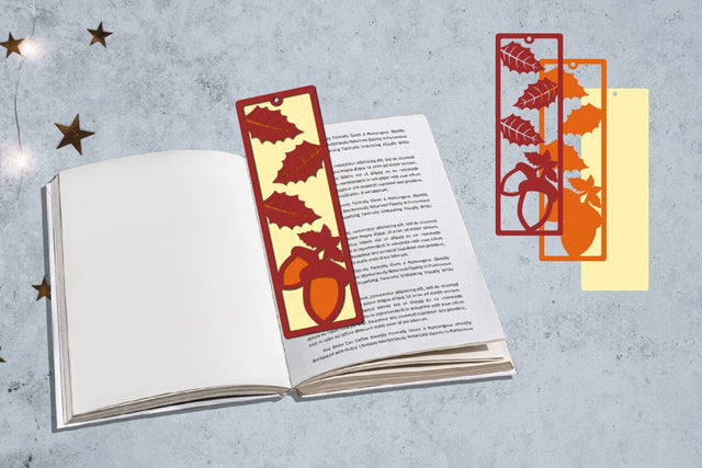 Fall Bookmarks Papercut Layered SVG zafrans studio 