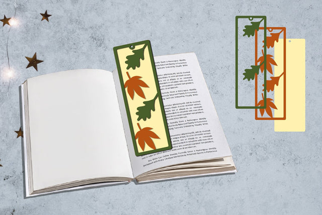 Fall Bookmarks Papercut Layered SVG zafrans studio 