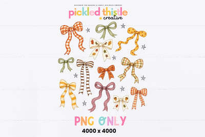 Fall Bow PNG Design, Autumn Coquette Ribbon Bow Shirt SVG Pickled Thistle Creative 