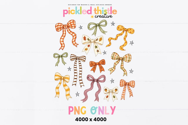 Fall Bow PNG Design, Autumn Coquette Ribbon Bow Shirt SVG Pickled Thistle Creative 