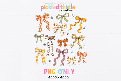Fall Bow PNG Design, Autumn Coquette Ribbon Bow Shirt SVG Pickled Thistle Creative 