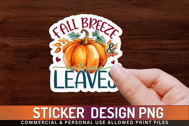 Fall breeze & autumn Sticker Design Sublimation Regulrcrative 
